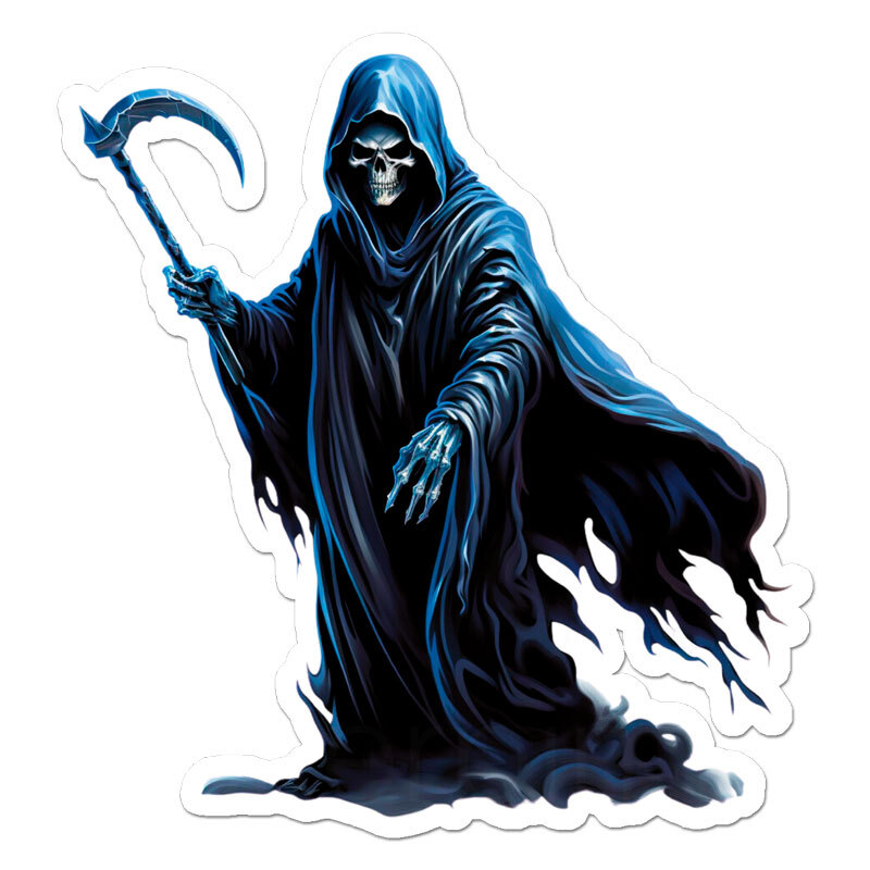 Death Grim Reaper, Vinyl Decal Sticker, Indoor Outdoor, 3 Sizes, #11410