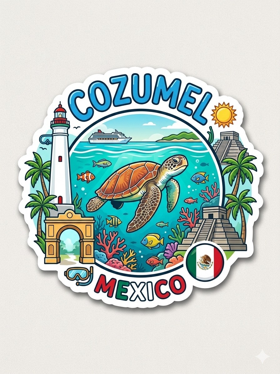 Cozumel Mexico Sticker Decal Phone Laptop