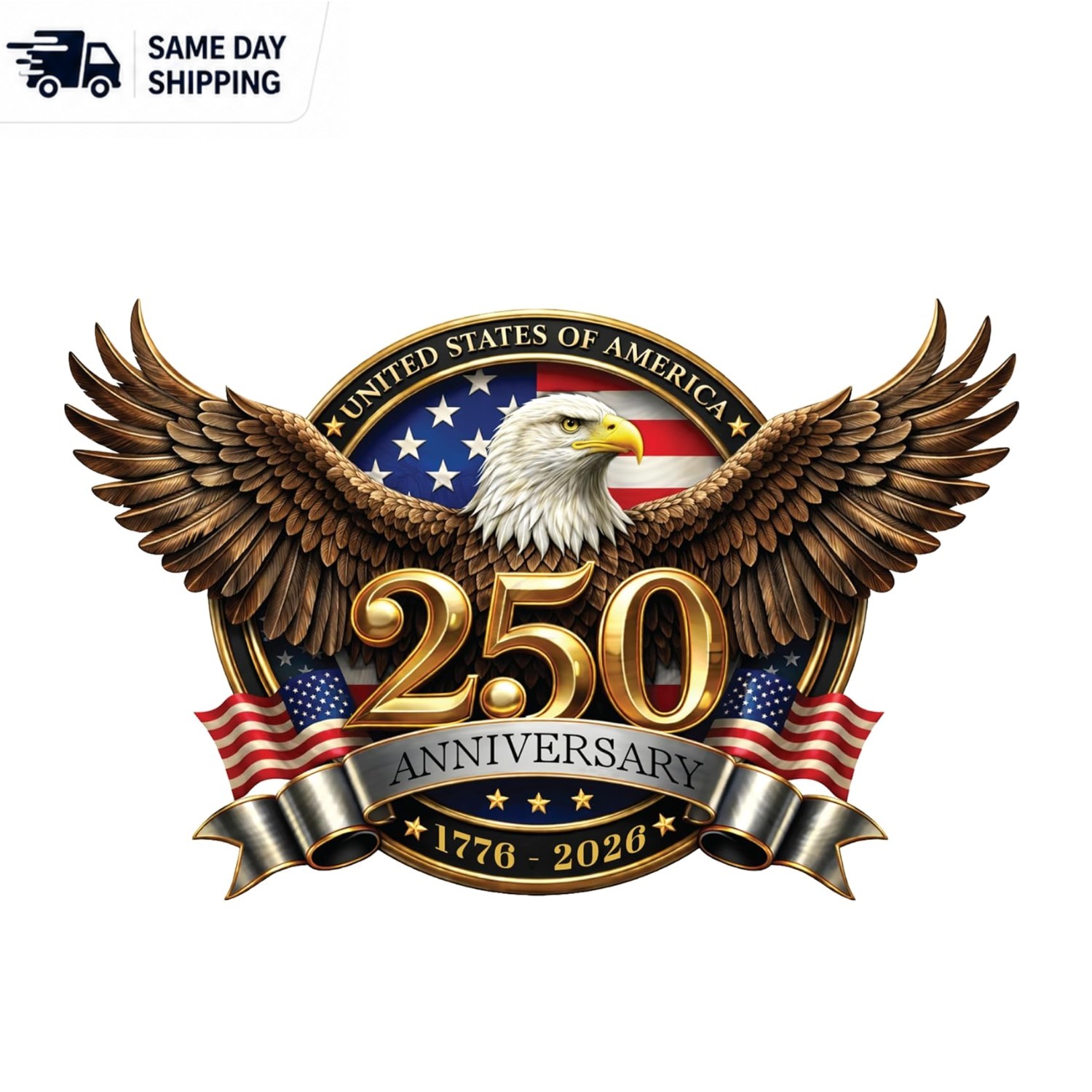Patriotic 250th Anniversary Vinyl Stickers – Water-Resistant & Fade Resistant!