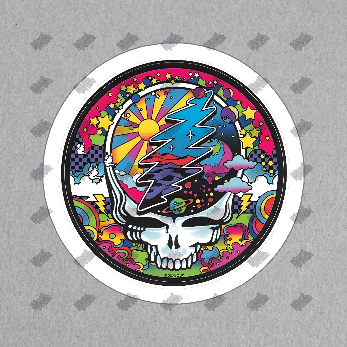 Vibrant Psychedelic Skull Vinyl Sticker Unique Decal for Laptop, #343860