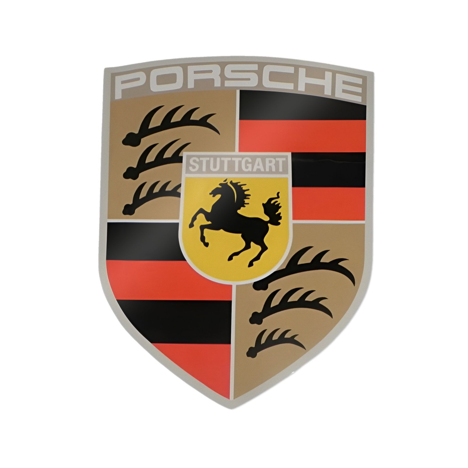 Vintage Porsche Orange/Black Die-Cut Stickers | Car Enthusiast, 12 inch-20 inch