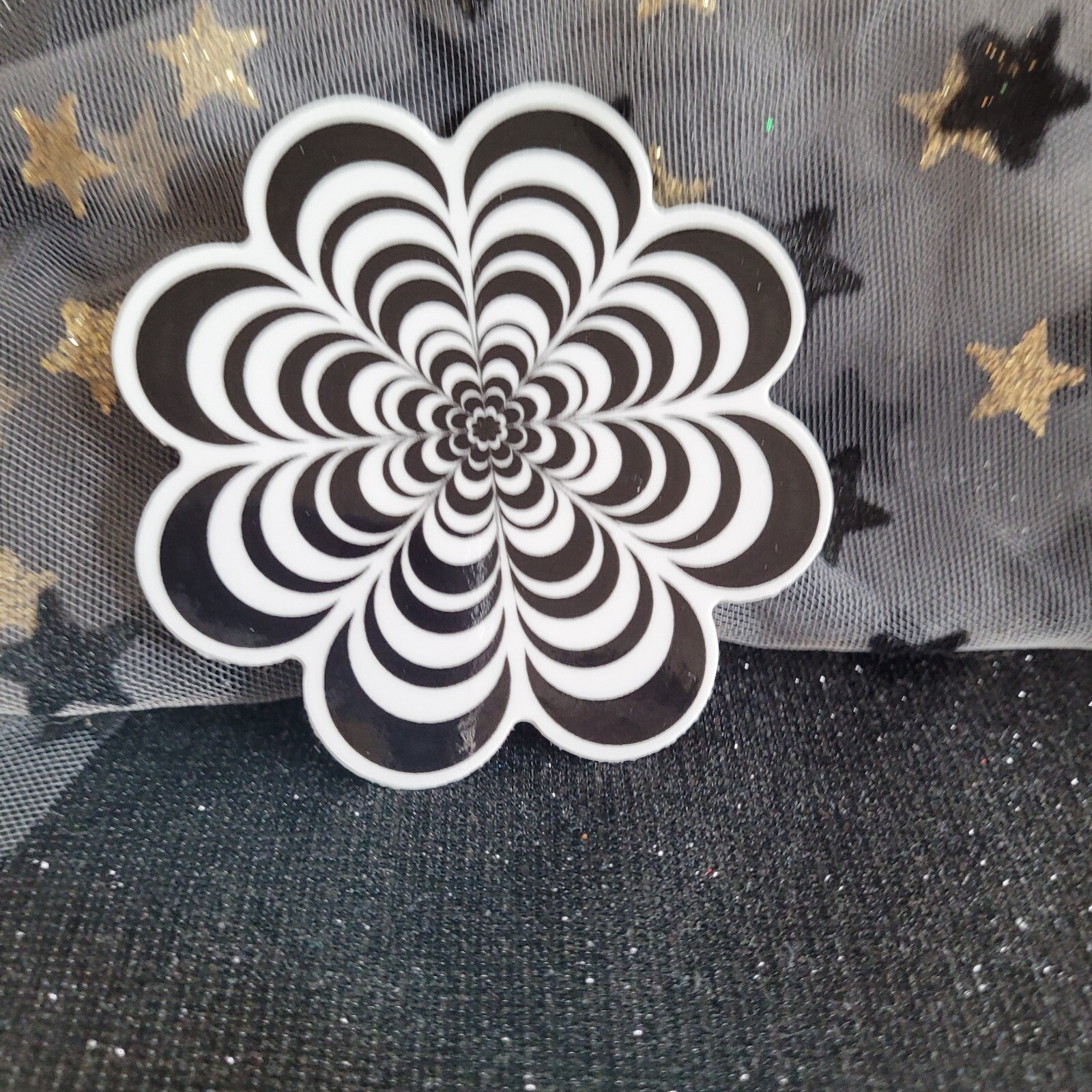 BWC010-Flower Shaped Black White Sticker | Flowers | Monochromatic | Psychadelic