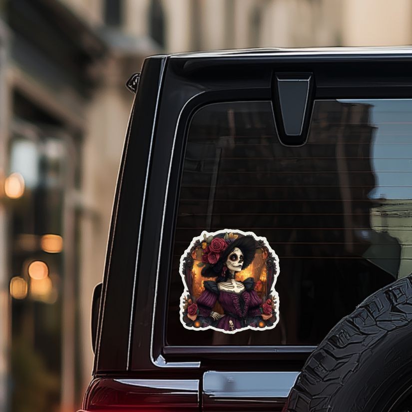 Catrina, Day of the Dead, skull , Sticker, Peel N' Stick, Different Sizes