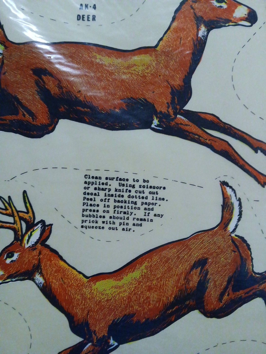 Vintage Dyer Specialty Co. Sport-Stik Hunting Deer/Buffalo Decal NOS 1960s Rare