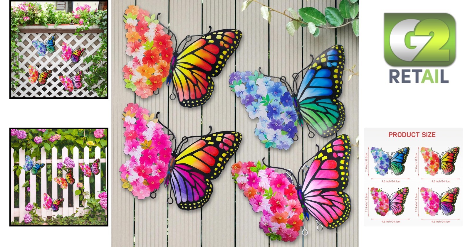 Stylish 4-Pack Butterfly Metal Wall Panels – Perfect for Outdoor Living Spaces