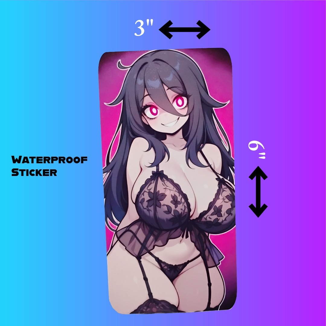 Anime Waifu Glossy Vinyl Decal 6 Inch Waterproof Sticker