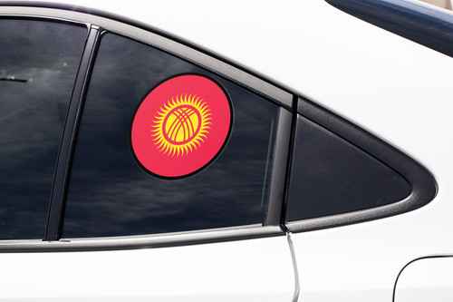 Kyrgyzstan Flag Circle Sticker Decal