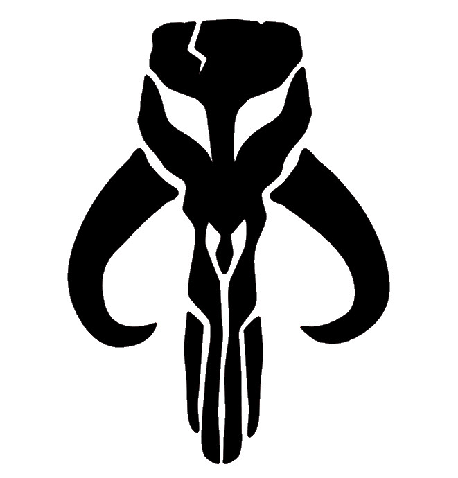 MANDALORIAN MYTHOSAUR SKULL, STAR WARS Decal Stickers for Cars, Windows, Laptops