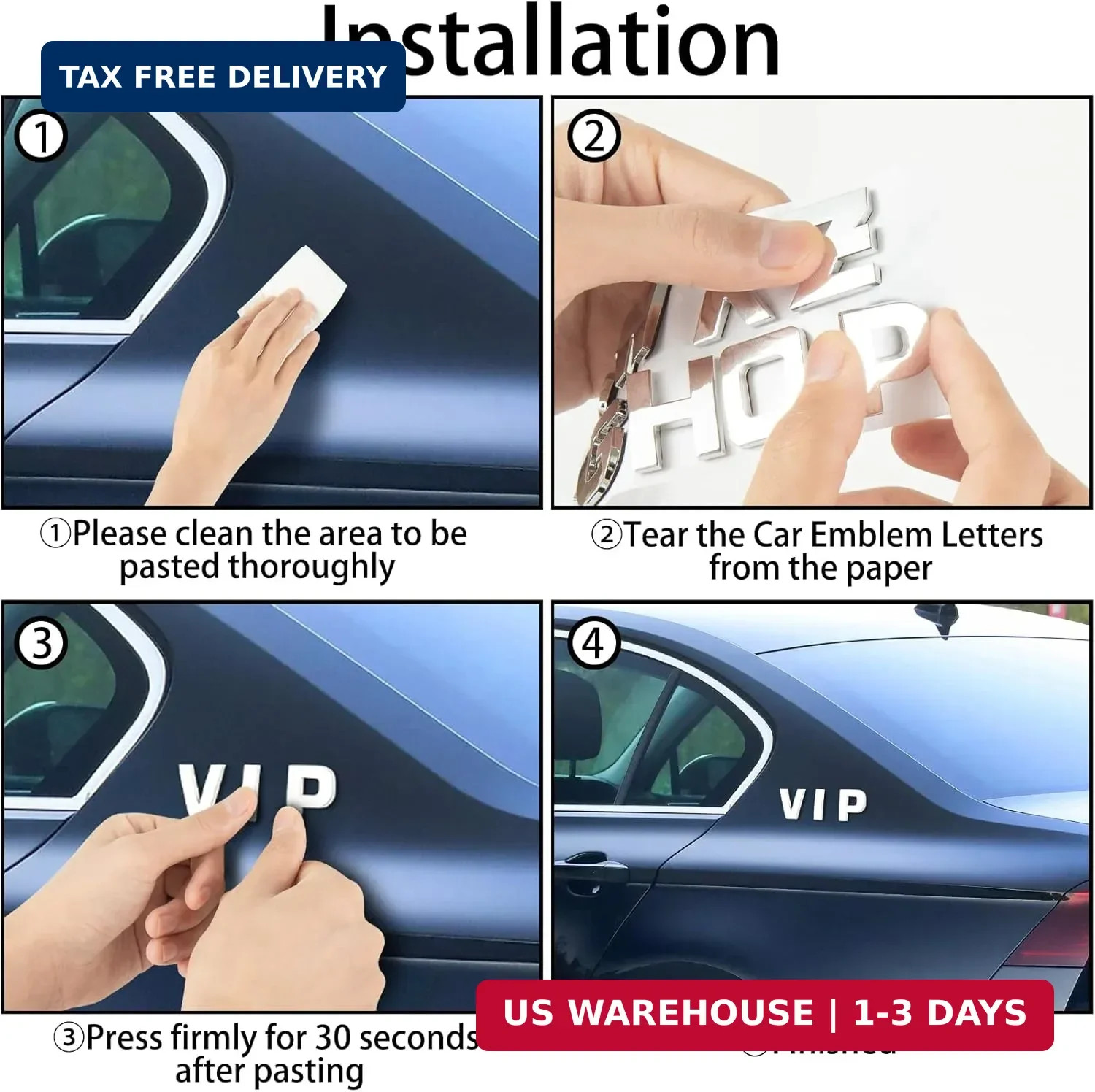 43Pcs Car Emblem Letters Sticker DIY 3D Chrome Number Symbol Badge Decal New