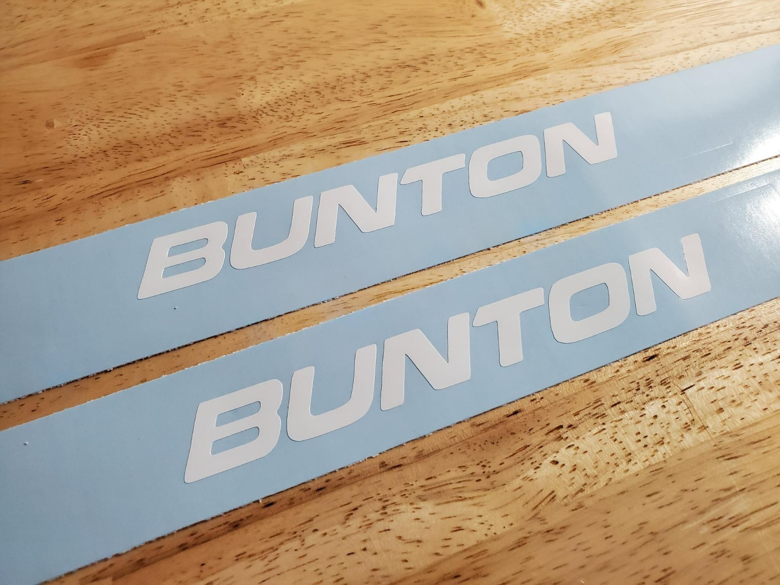 bunton mower 10" DECALS STICKERS GLOSS white (2) VINYL USA