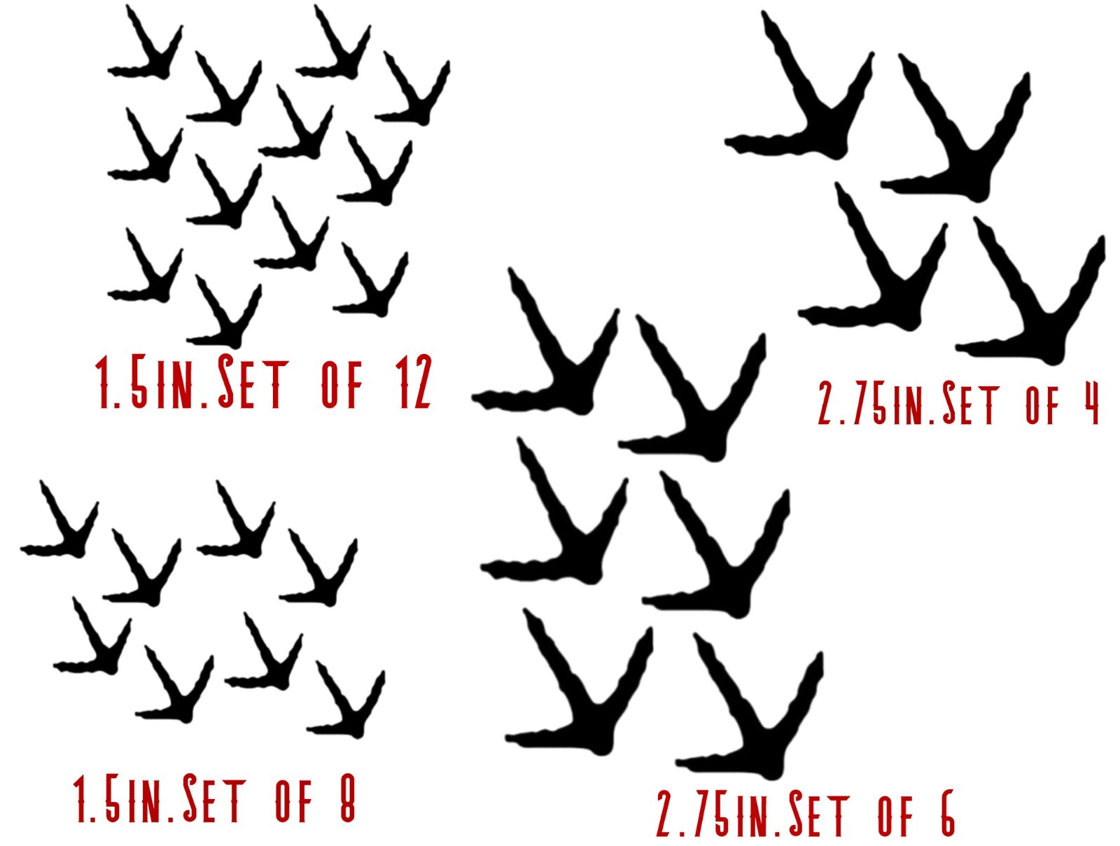 Turkey Tracks Decals Sticker Hunting – Several Colors and Sizes Available