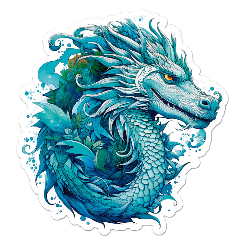 Water Dragon Serpent, Vinyl Decal Sticker, Indoor Outdoor, 3 Sizes, #11517