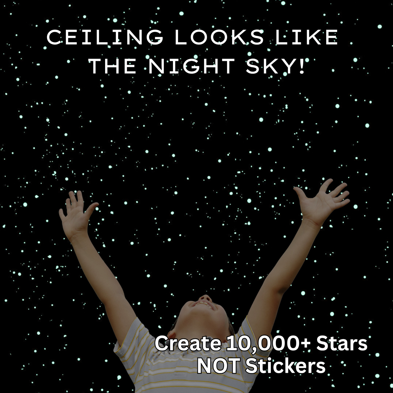 Glow in the Dark Star Kit – 5000+ DIY Realistic Ceiling Stars, NOT Stickers!
