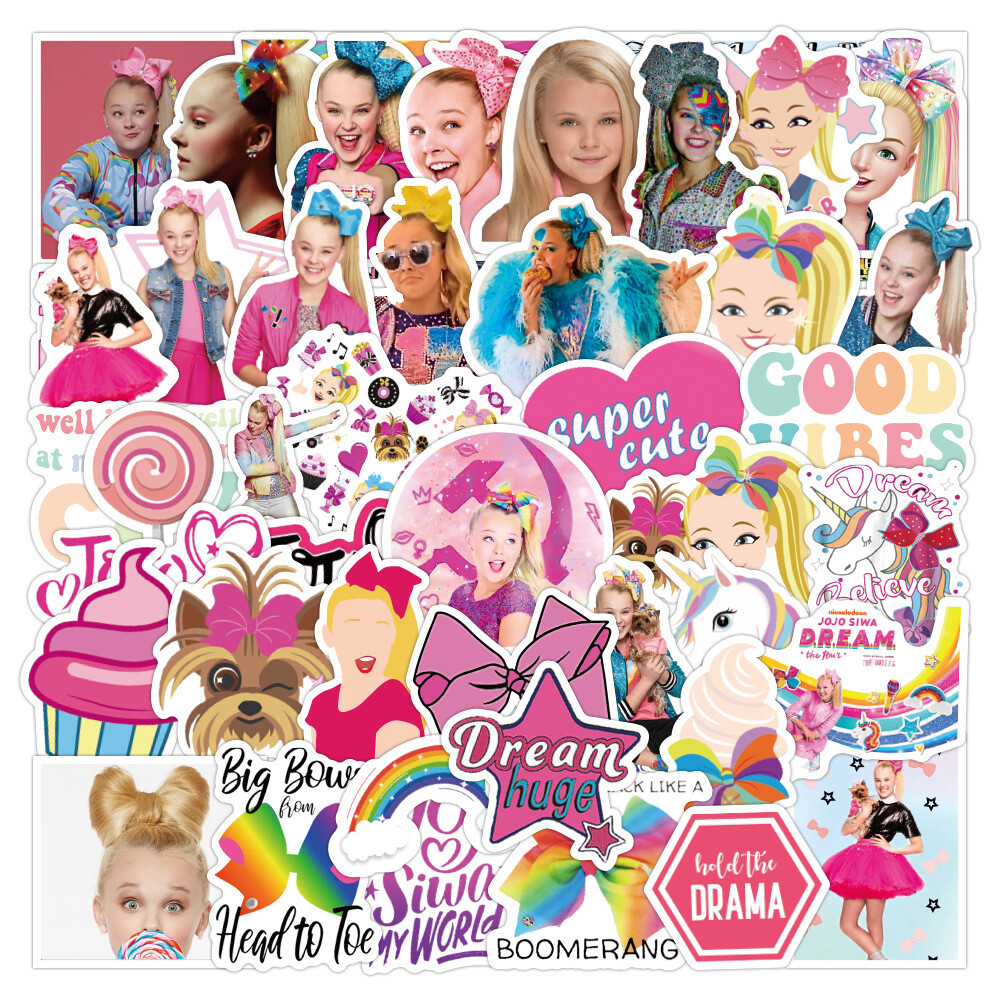100Pcs JOJOSIWA Cartoon Sticker for Adults Teens Girl Scrapbooking Water Bottles