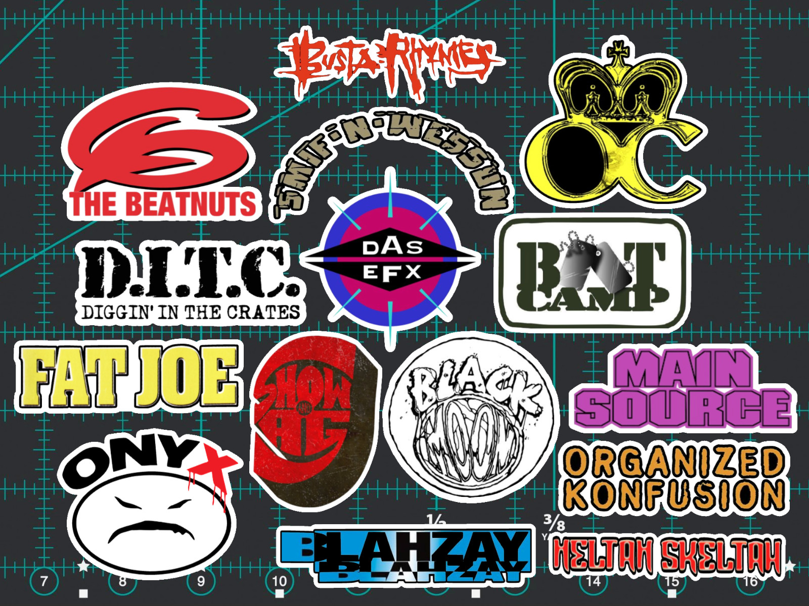 15 90s NY Hip-Hop Rap Sticker Pack -Clear, Holographic, or White – Boom Bap Nas