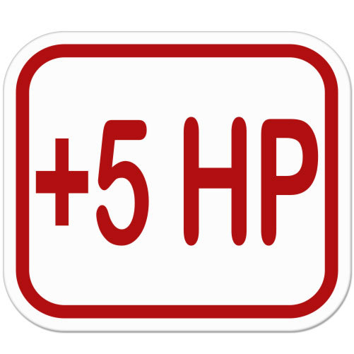 Plus 5 HP Horsepower Styling car bumper sticker decal 5" x 4"