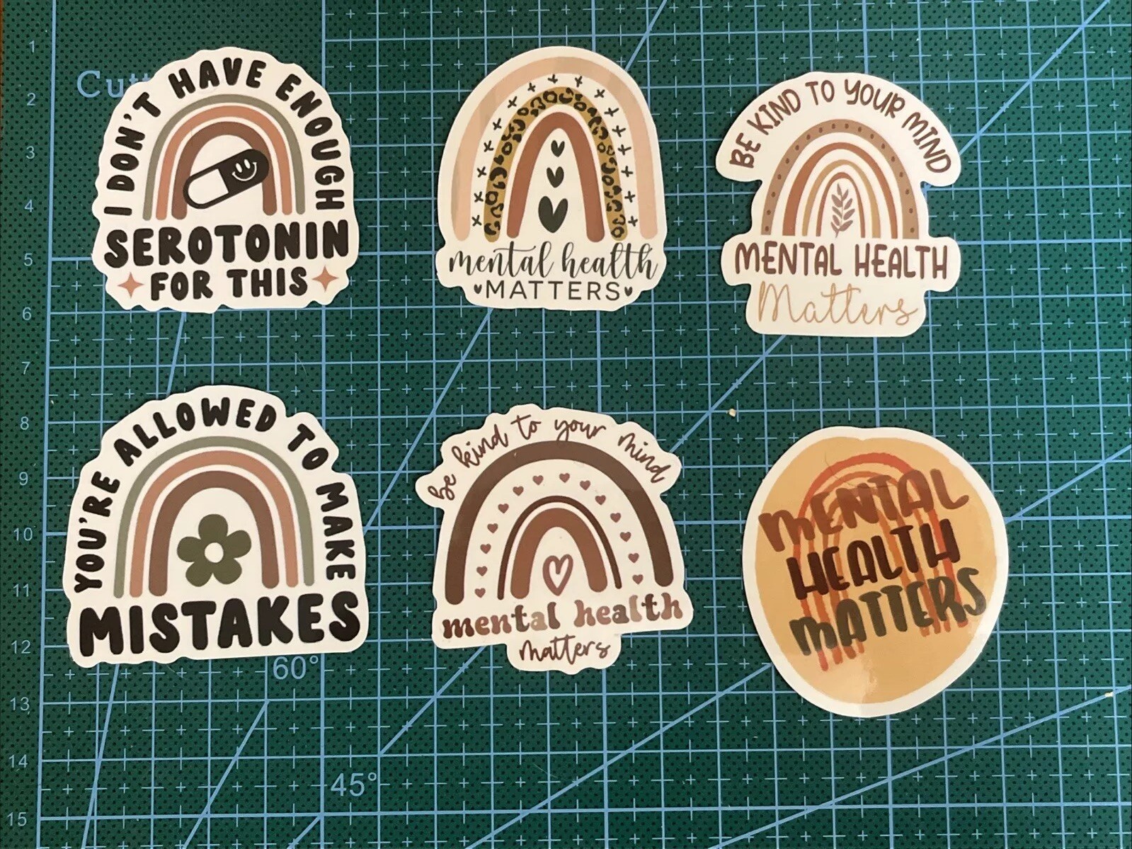 Mental Health Awareness Stickers Decals Lot 6 Random