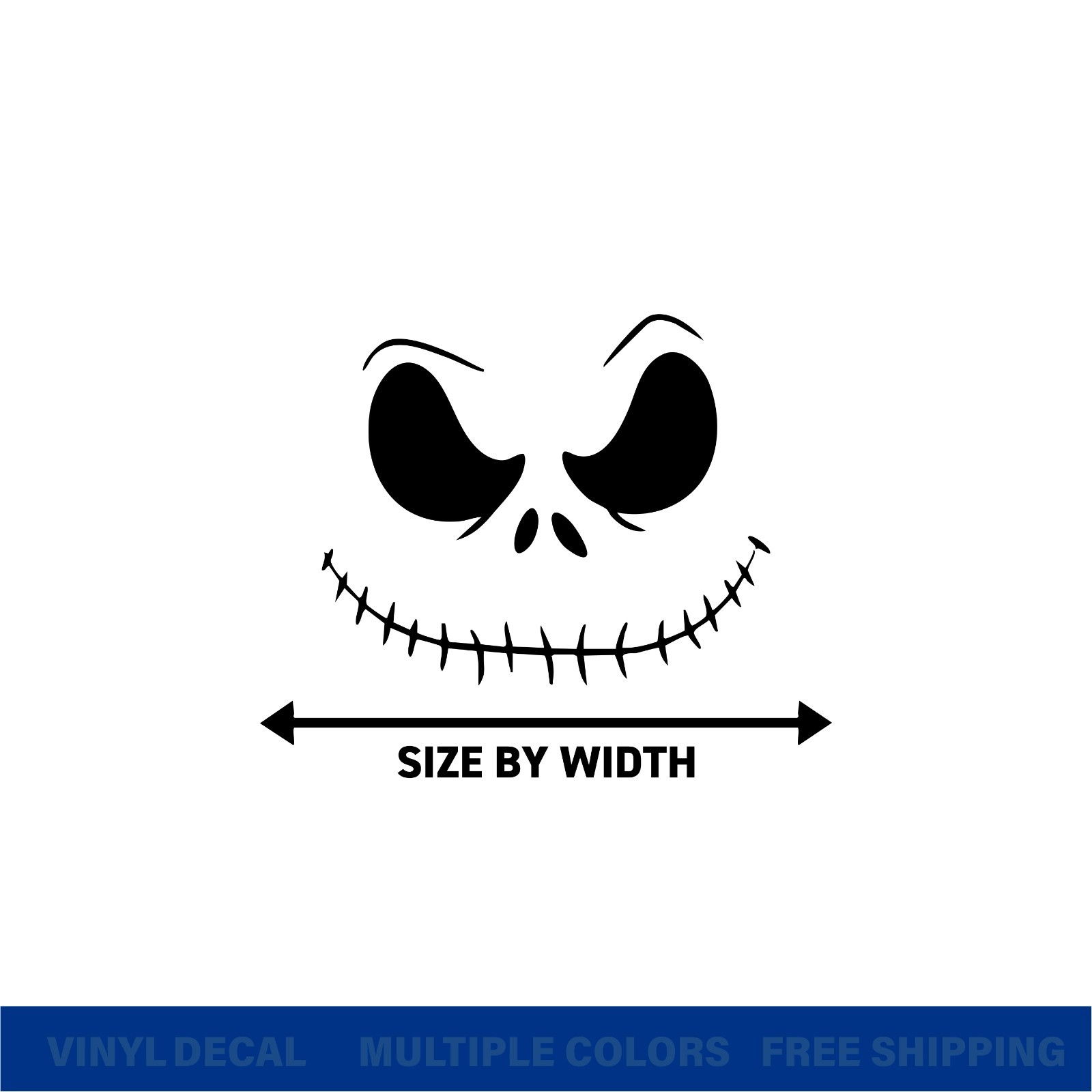 Jack Skellington Face Vinyl Decal Sticker – Nightmare Car Window Holiday Decor