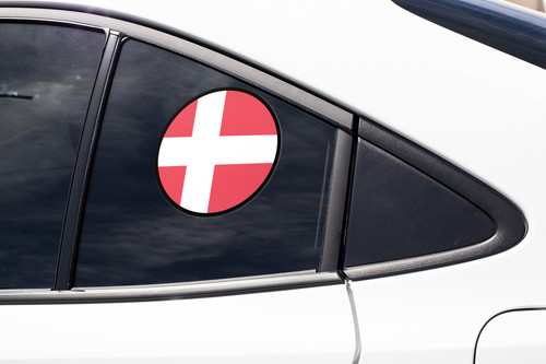 Denmark Flag Circle Sticker Decal