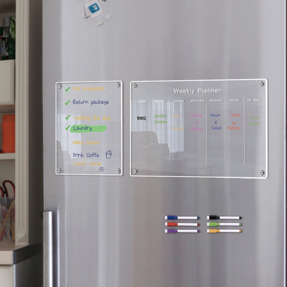 Daily Planning Acrylic Notepad Home Office Planner Included Markers For Fridge