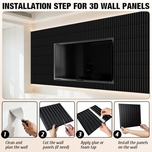 33 Pcs 3D PVC Wall Panels 12x12in Textured Decorative Tiles DIY Interior Decor