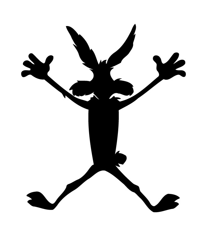 Wilie E Coyote Splat Car Dent Decal Die Cut Vinyl Made in USA