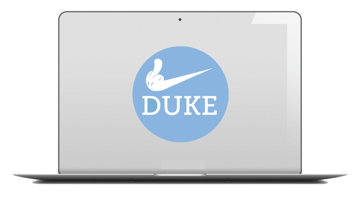 North Carolina – Up Yours Duke – 4" Vinyl Decal Car Window Laptop Cooler Cart