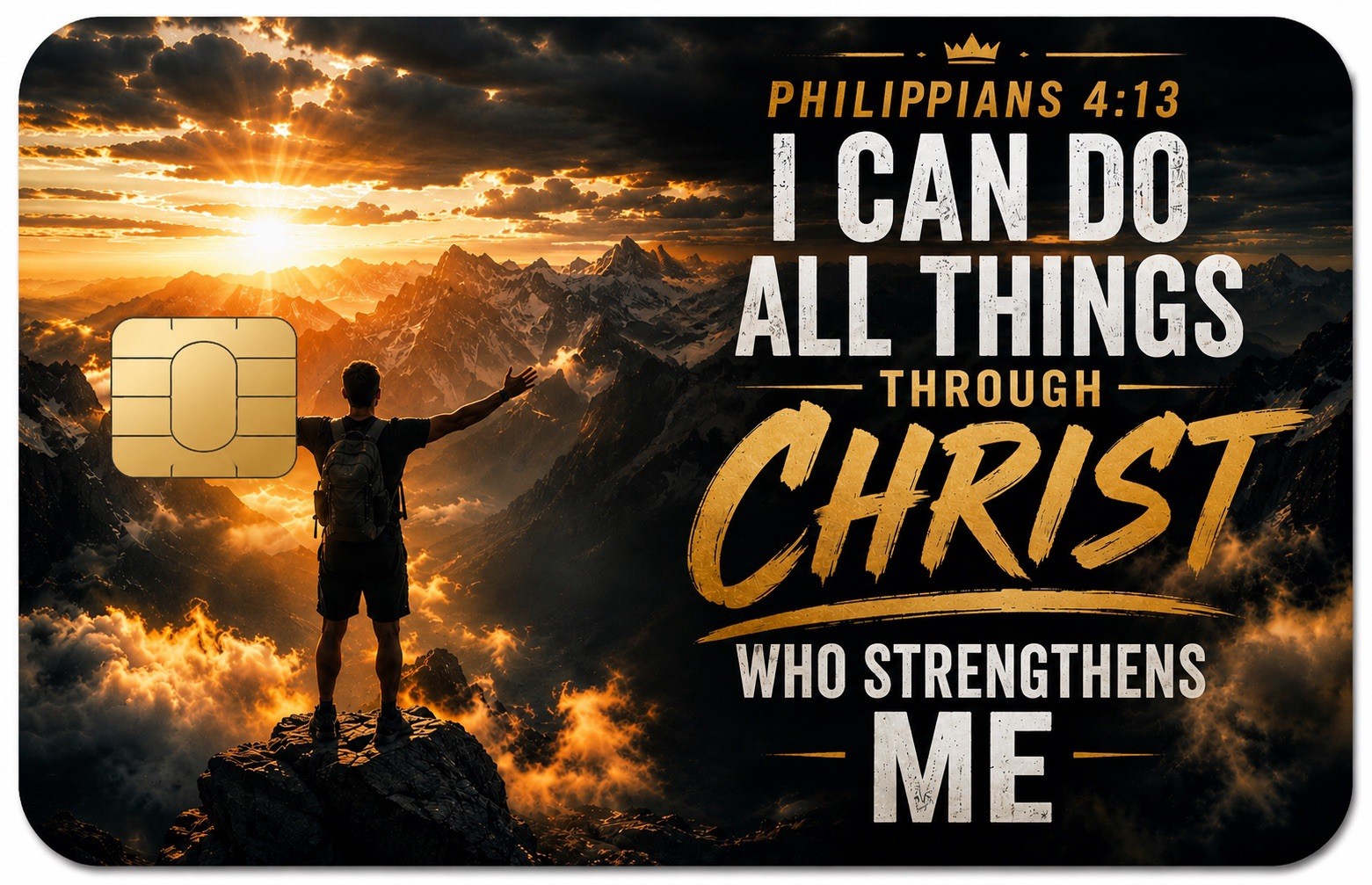 Philippians 4:13 Christian Credit Card Skin Sticker | Inspirational Bible Verse