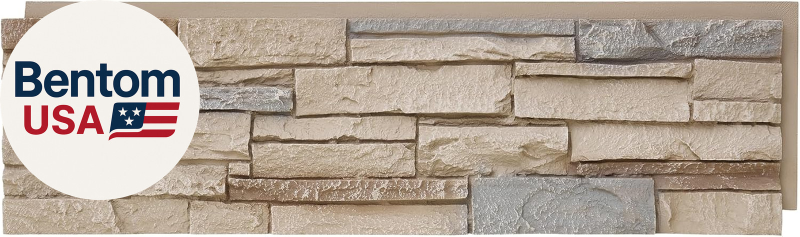 8-Pack Faux Stone Wall Panels (26 Sq Ft) PU Stone Veneer Siding, Mortarless Ligh