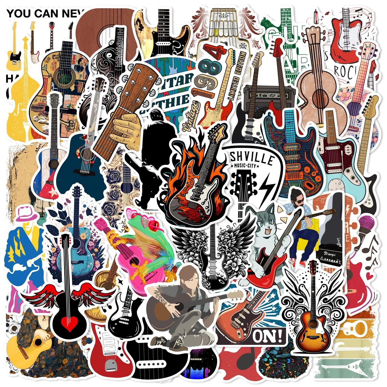 CEFANBD 50Pcs Musical Instrument Vinyl Stickers