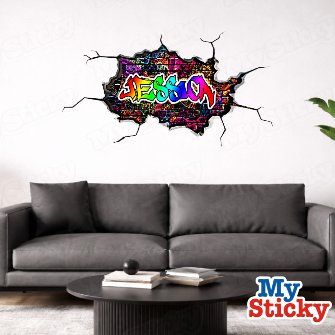 3D Graffiti Name Custom Personalized Vinyl Wall Sticker DIY Room Decor Kids New
