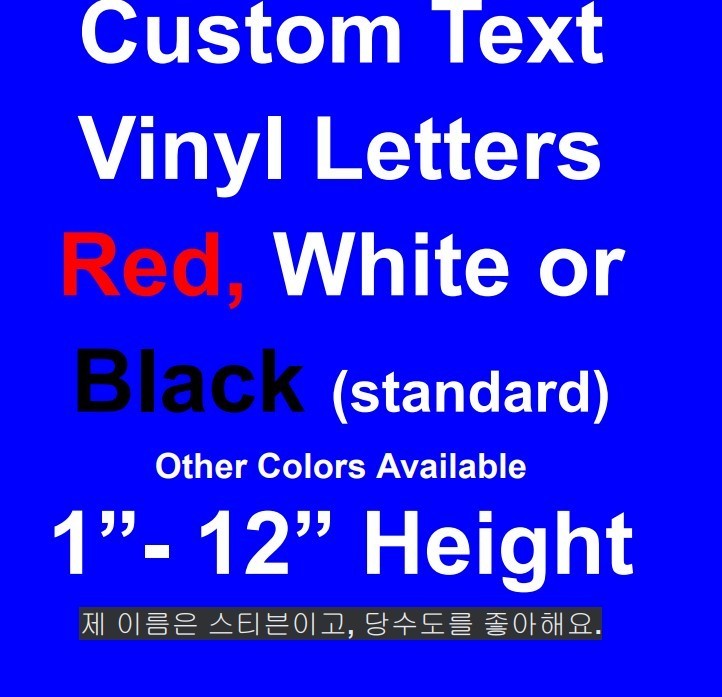 Custom Cut (Asian) Vinyl Letters- Korean/Japanese/Chinese