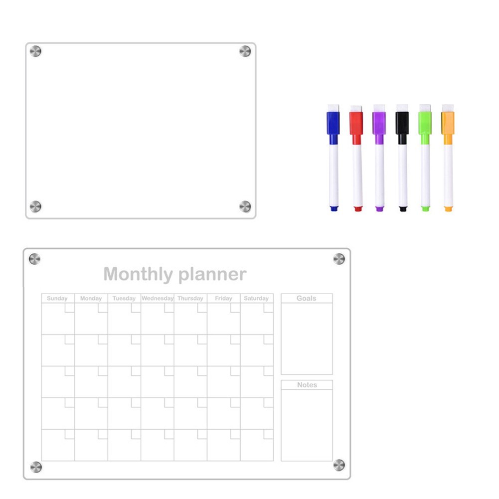 Daily Planning Acrylic Notepad Home Office Planner Included Markers For Fridge