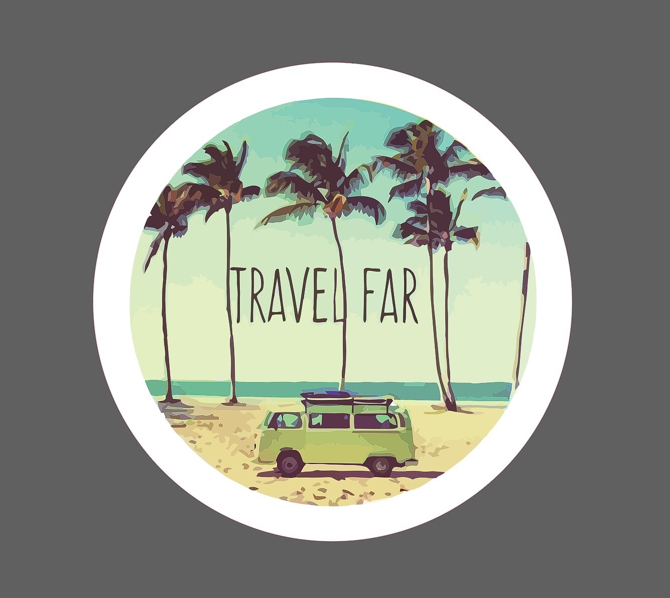Travel Far Sticker Beach Van Waterproof – Buy Any 4 For $1.75 Each Storewide!