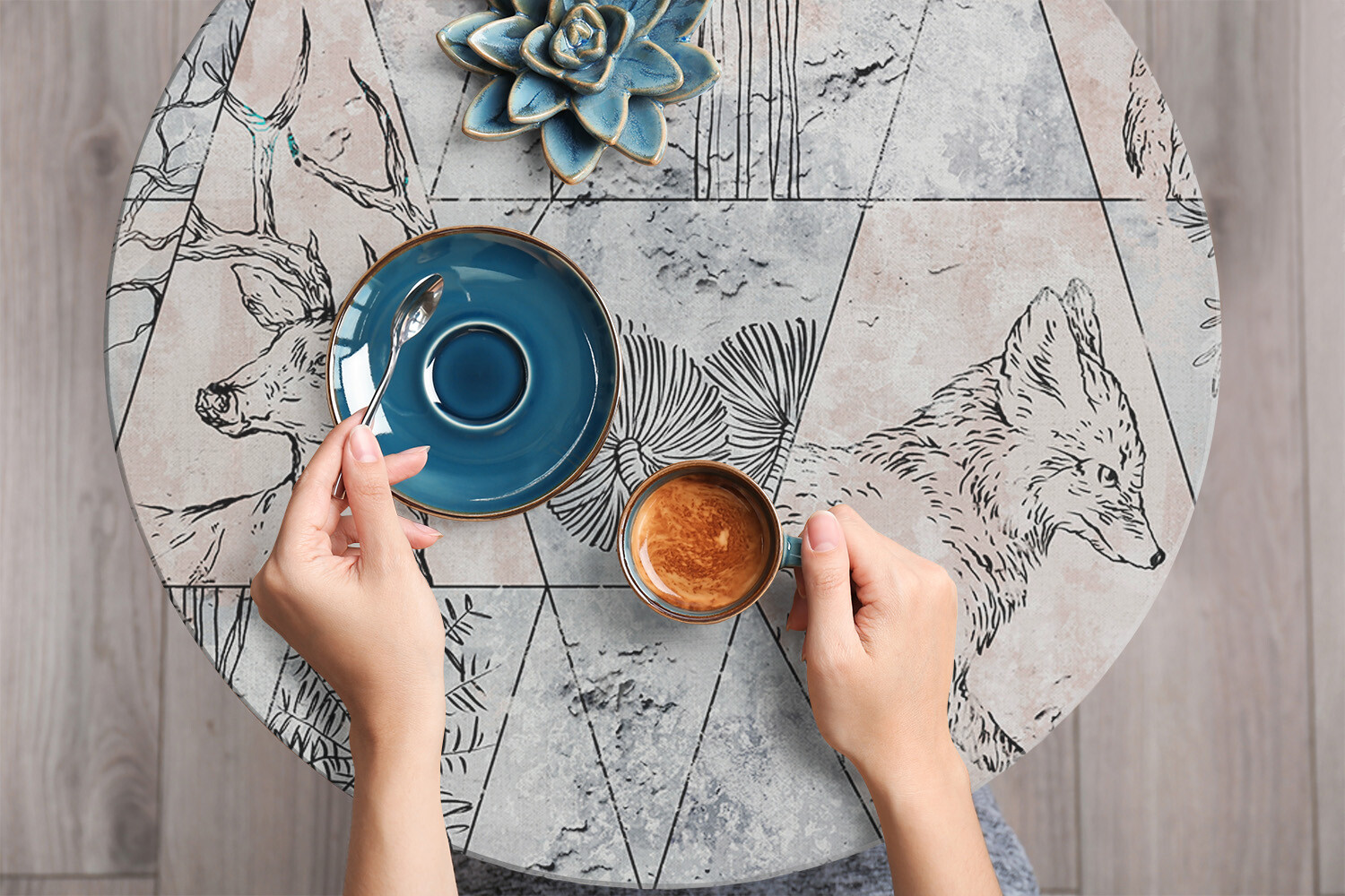 Worktop Covering Stickers Self Adhesive Vinyl Wrap Abstract animals trees 100×50