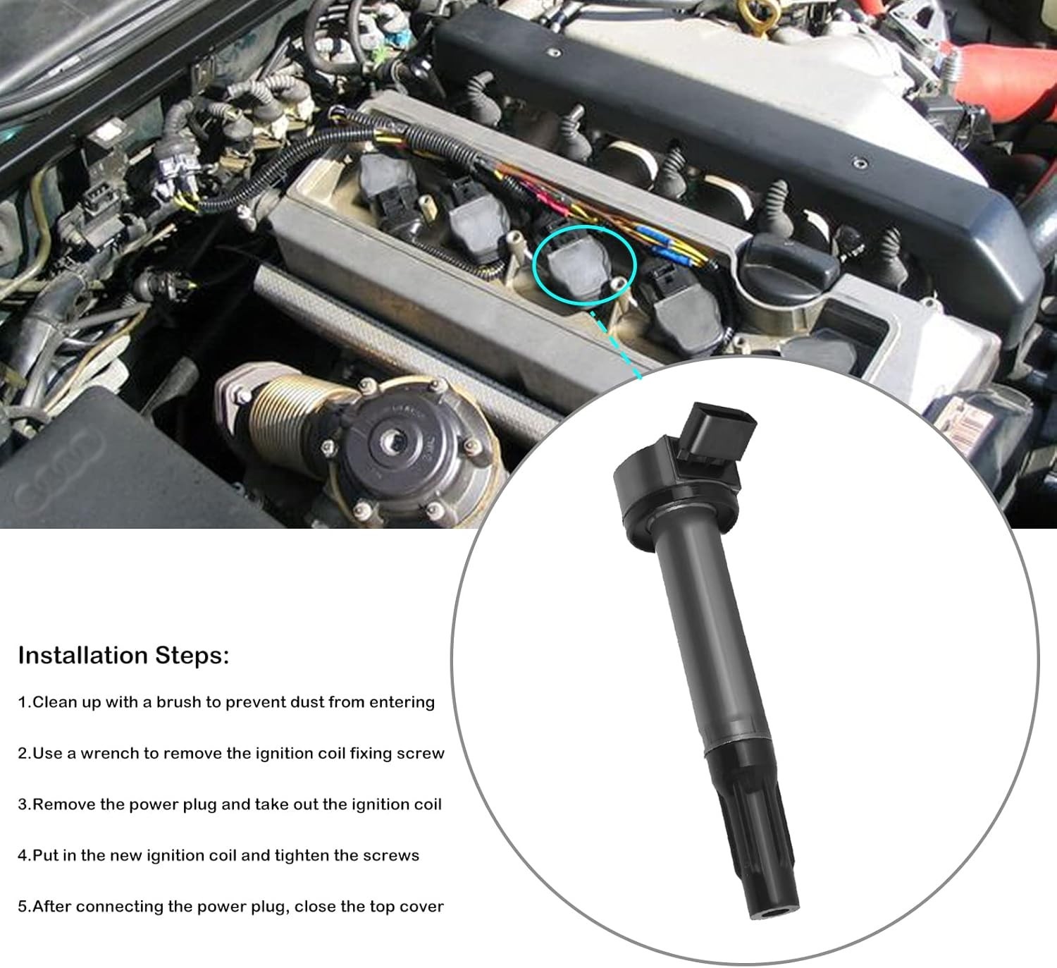 Set of 4 Ignition Coils Compatible with 1.8L L4 2012 2013 2014 2015 Honda Civic