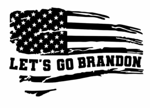 Vinyl Decal for Window – Let's Go Brandon Flag (Various Colors/ Sizes)