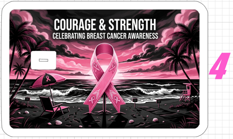 Florida Pink Ribbon Gift Credit Debit ATM Card Skin Sticker Breast Cancer Women