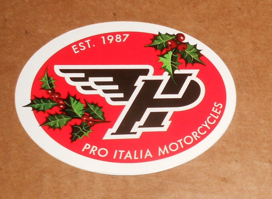 Pro Italia Motorcycles Oval Sticker Original Promo (Holly)