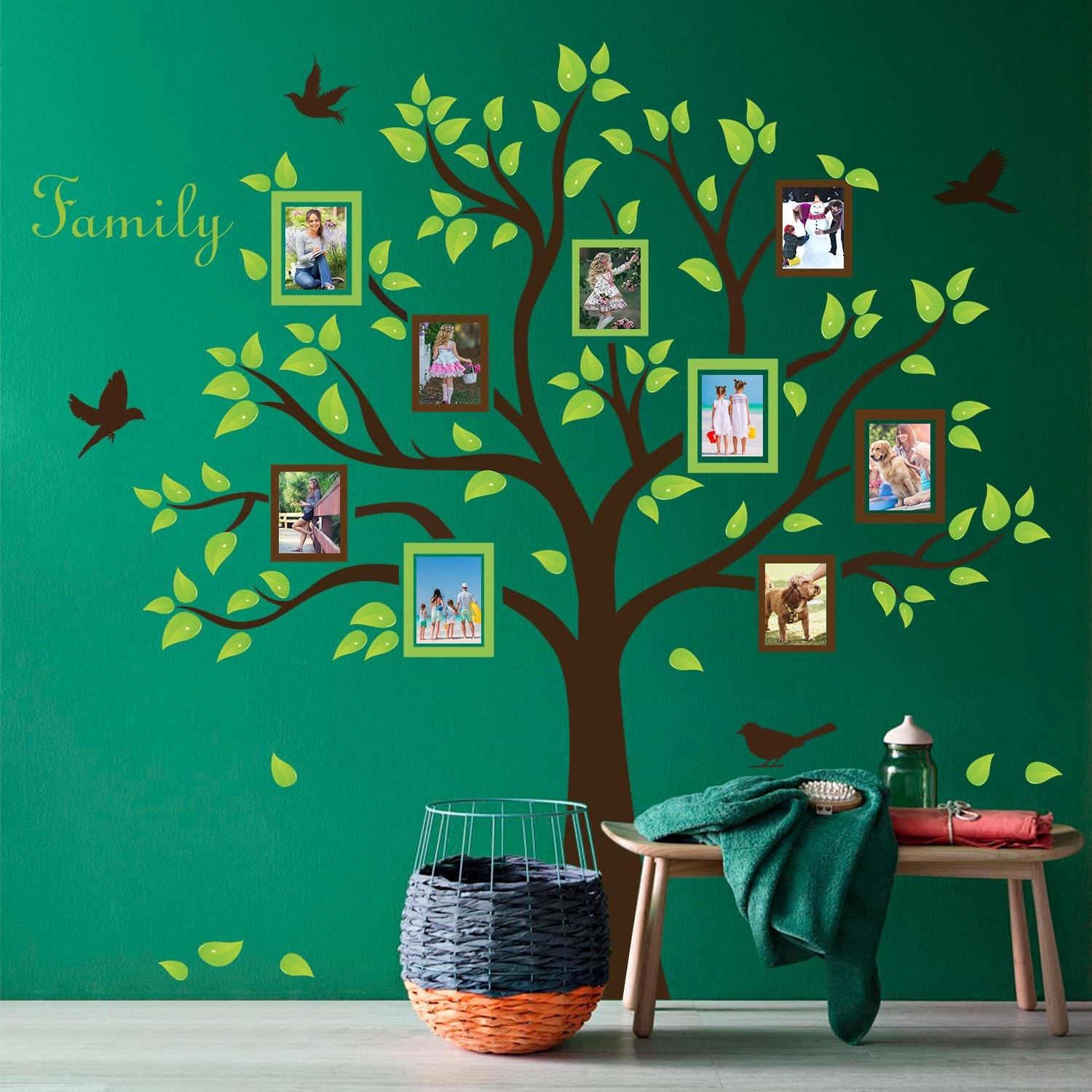 Large Family Tree Wall Decor – Picture Frame Collage Wall Stickers Decor Fami…