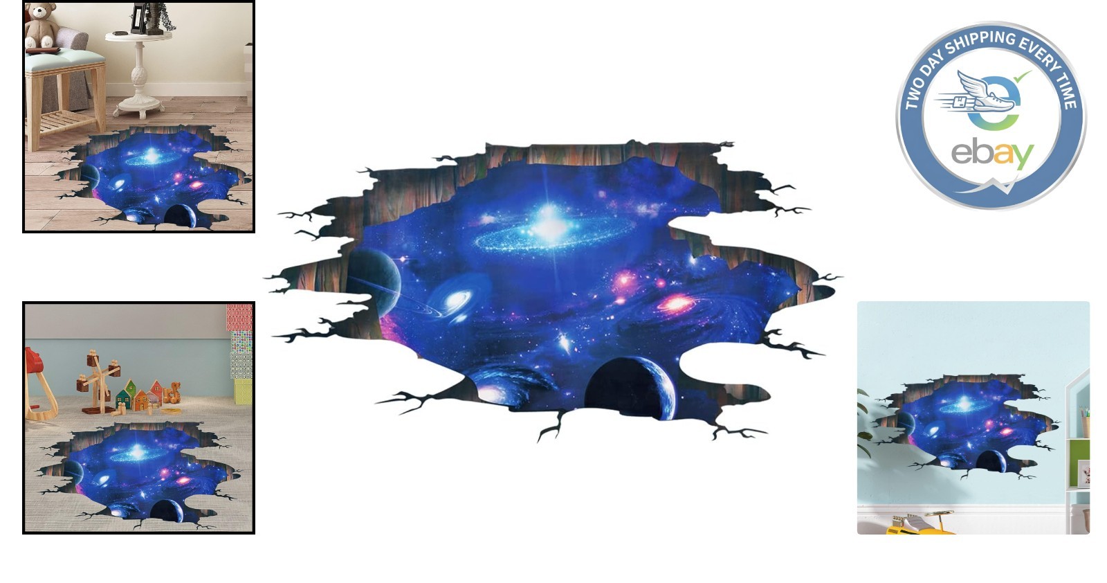 Educational 3D Galaxy Wall Art – Removable Cosmic Decals for Kids' Imagination