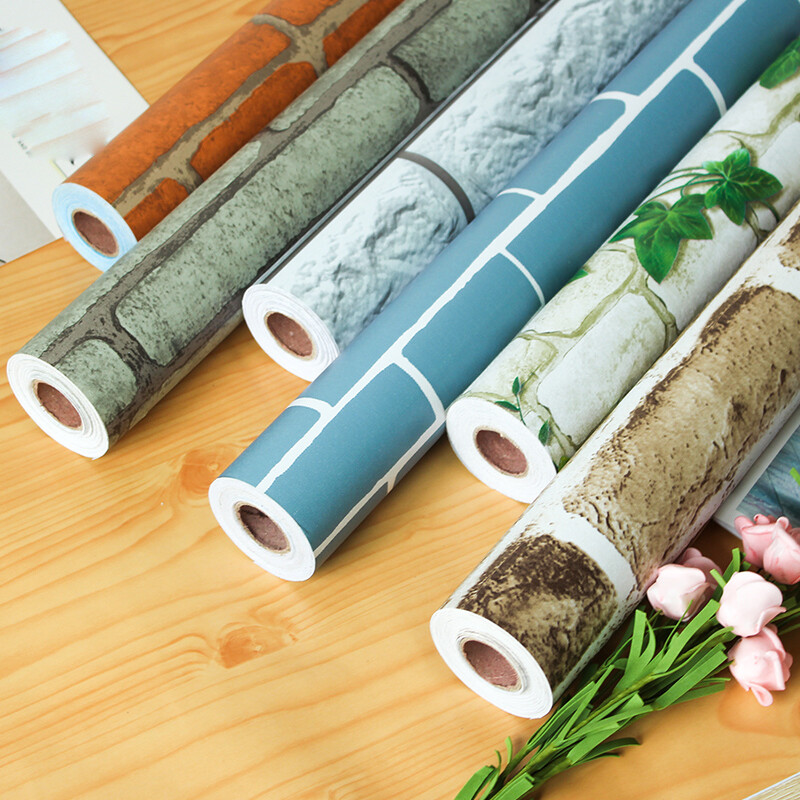 45CMX10M Self Adhesive Wallpaper Retro Brick Stone Wall Sticker Decal Upholstery