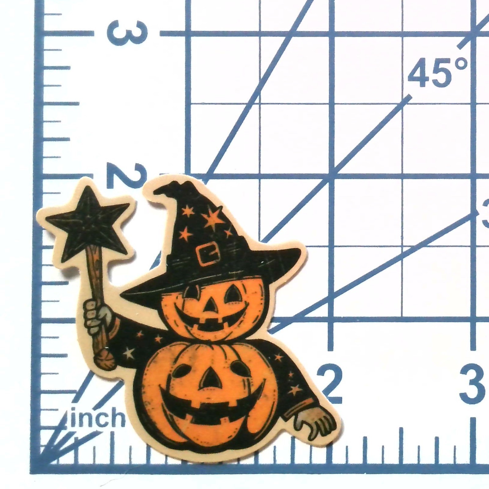 Witch Pumpkin Vinyl Die Cut Sticker Gothic Jack O Lantern Decal Spooky Magic