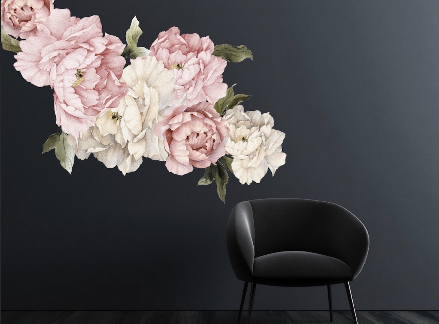 20 Piece Peony Flowers Wall Decal Set Baby Room Nursery Living Room Wall Sticker