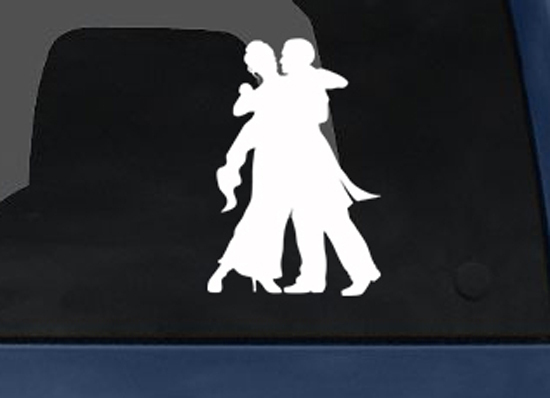 Contour Silhouette- Dancing Couple Version 1 Shadow- Car Tablet Vinyl Decal
