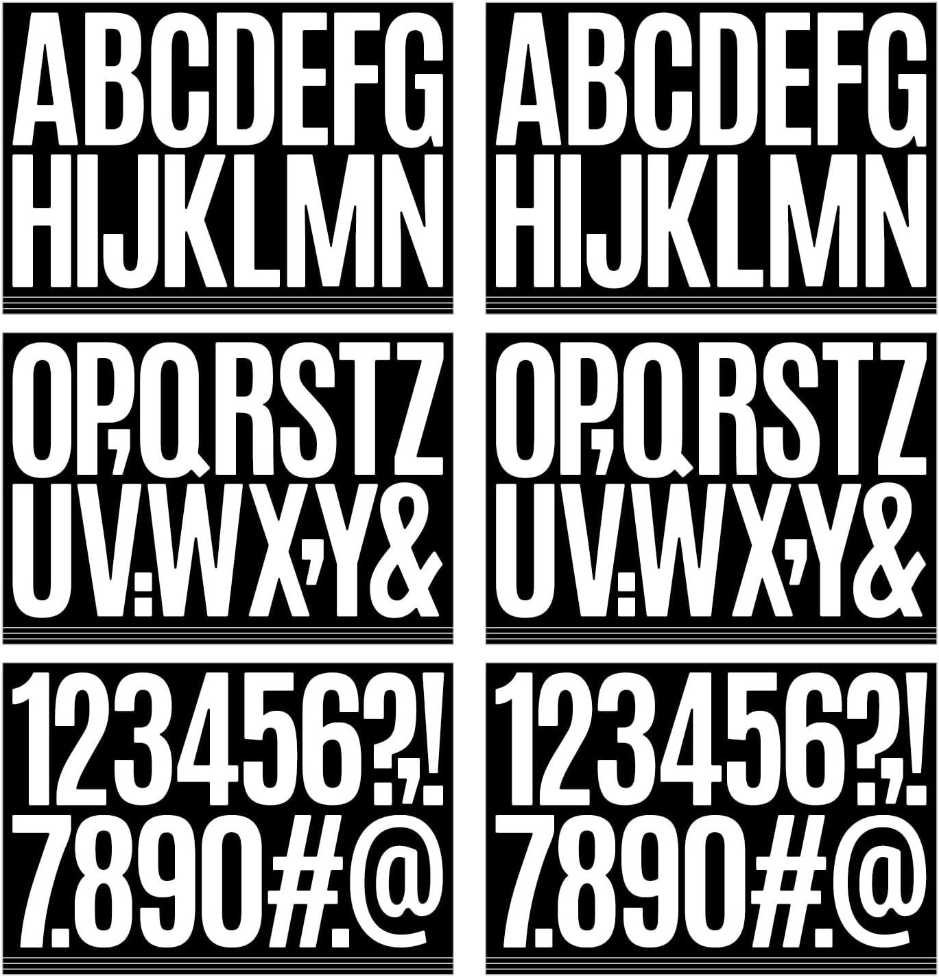 9 Sheets 3" White Vinyl Letters & Numbers Kit, Self-Adhesive for Mailbox & Signs