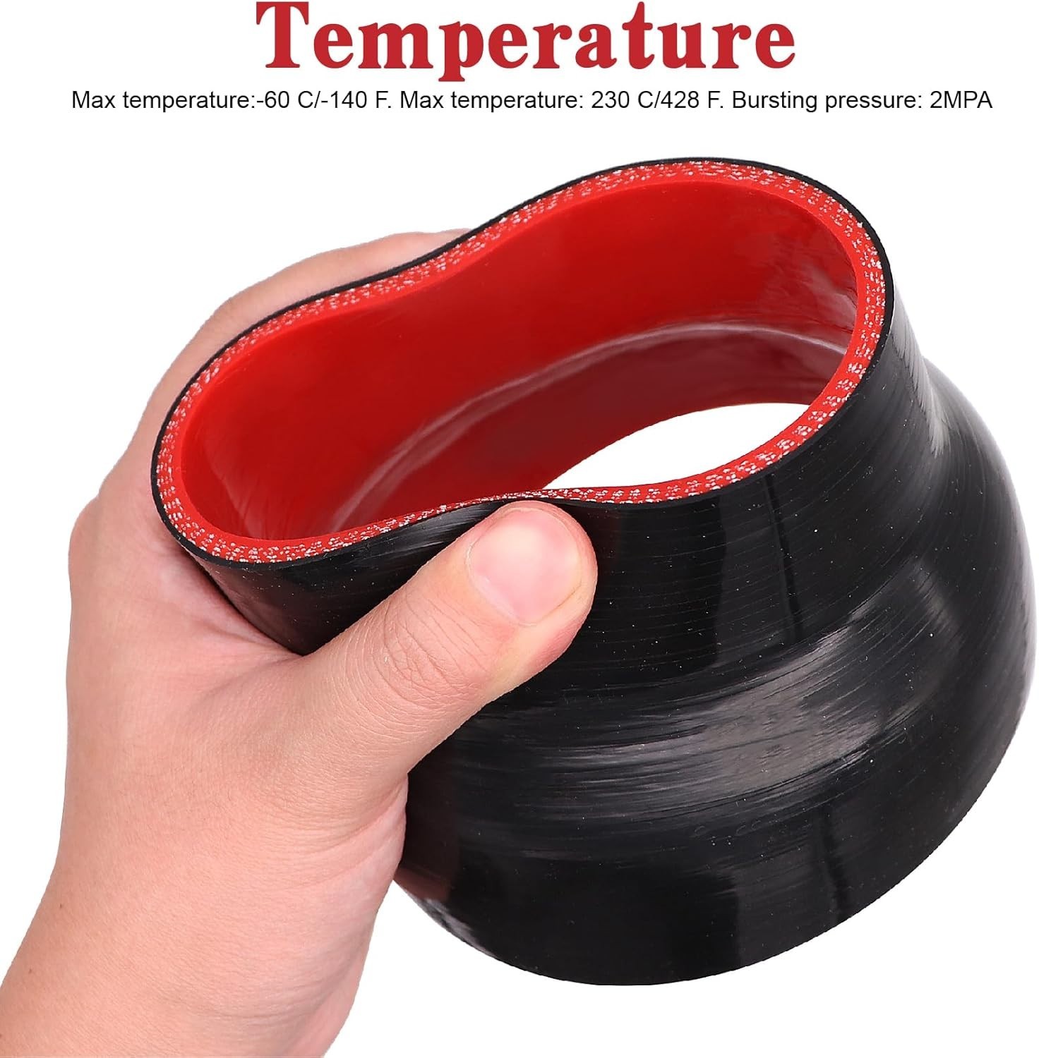 4" to 5" Silicone Reducer Coupler, 4-Ply with T-Bolt Clamp