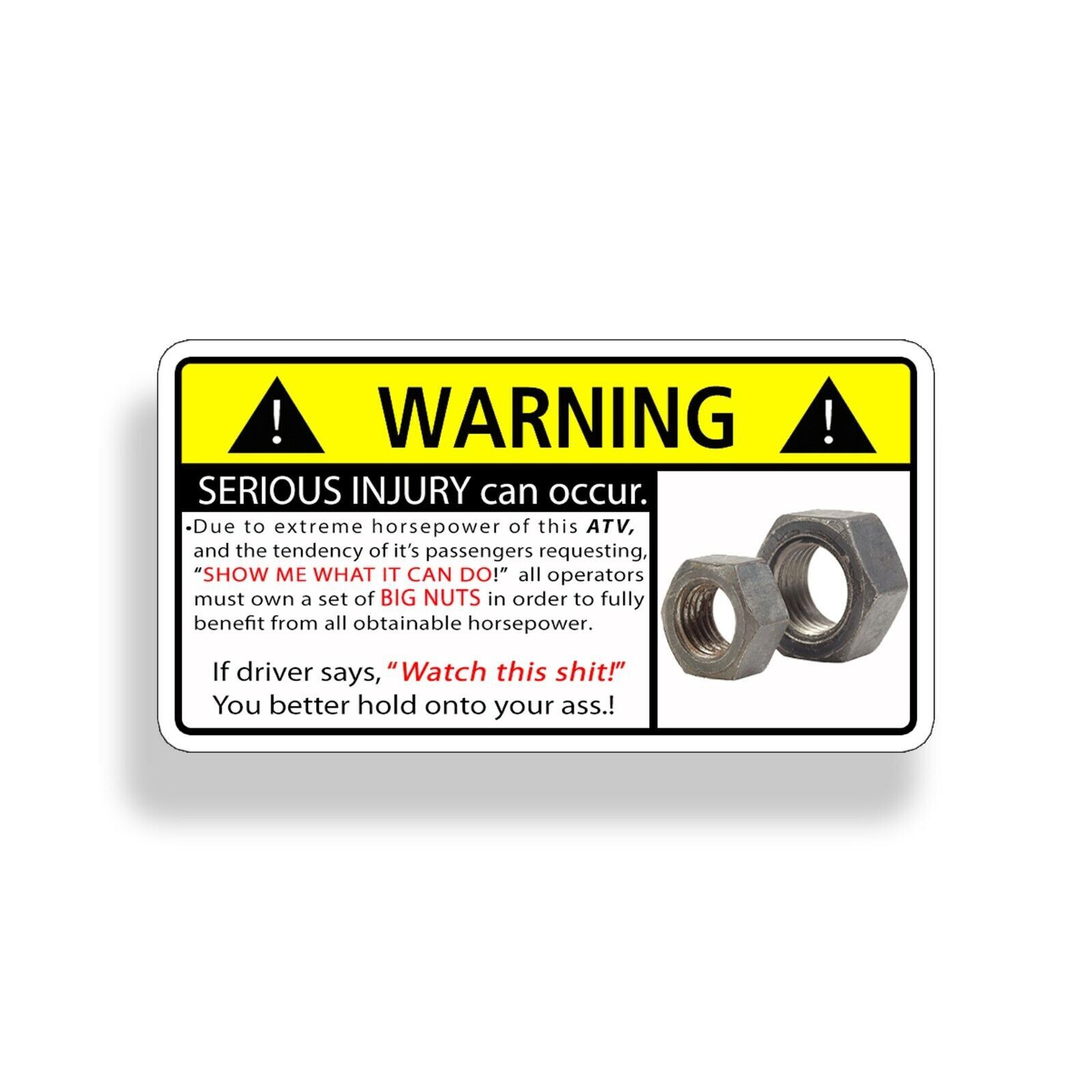 Funny ATV Nuts Sticker Decal