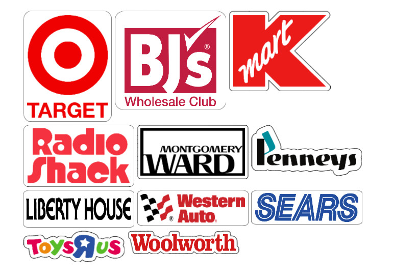 70s 80s Retro Store Stickers Sears Toys R Us Kmart Radio Shack Waterproof *11*