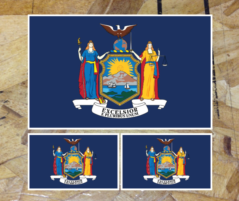 NY New York State Flag Car Truck Device Bumper Sticker Decal Made In US 3 for 1
